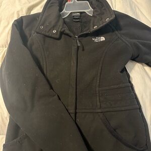 Women’s Sm Northface Black Soft Shell Jacket/Fleece Material
